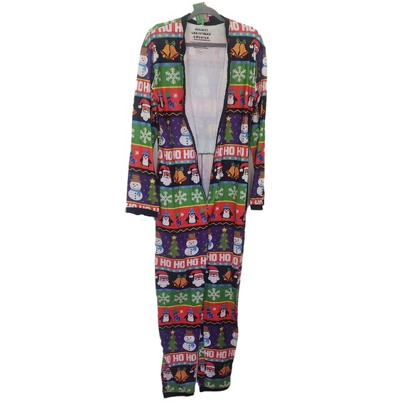 MakerWear Ugliest Christmas Sweater Pajama One Piece Unisex Size M - Picture 2 of 9
